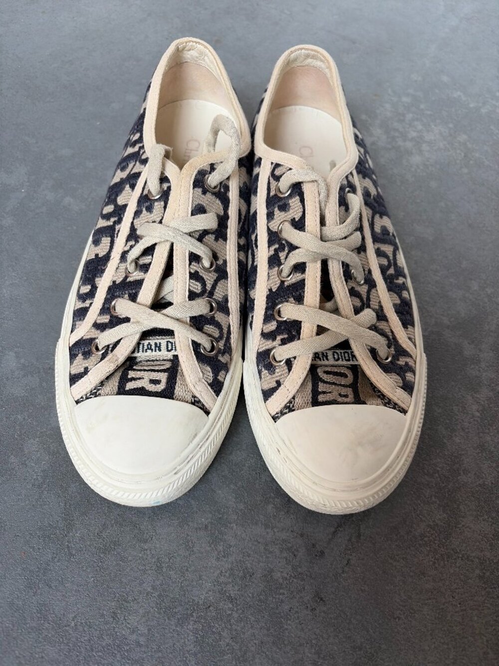 Dior Walk’n’Dior Oblique Sneakers Navy Beige Size 37 / US 7
